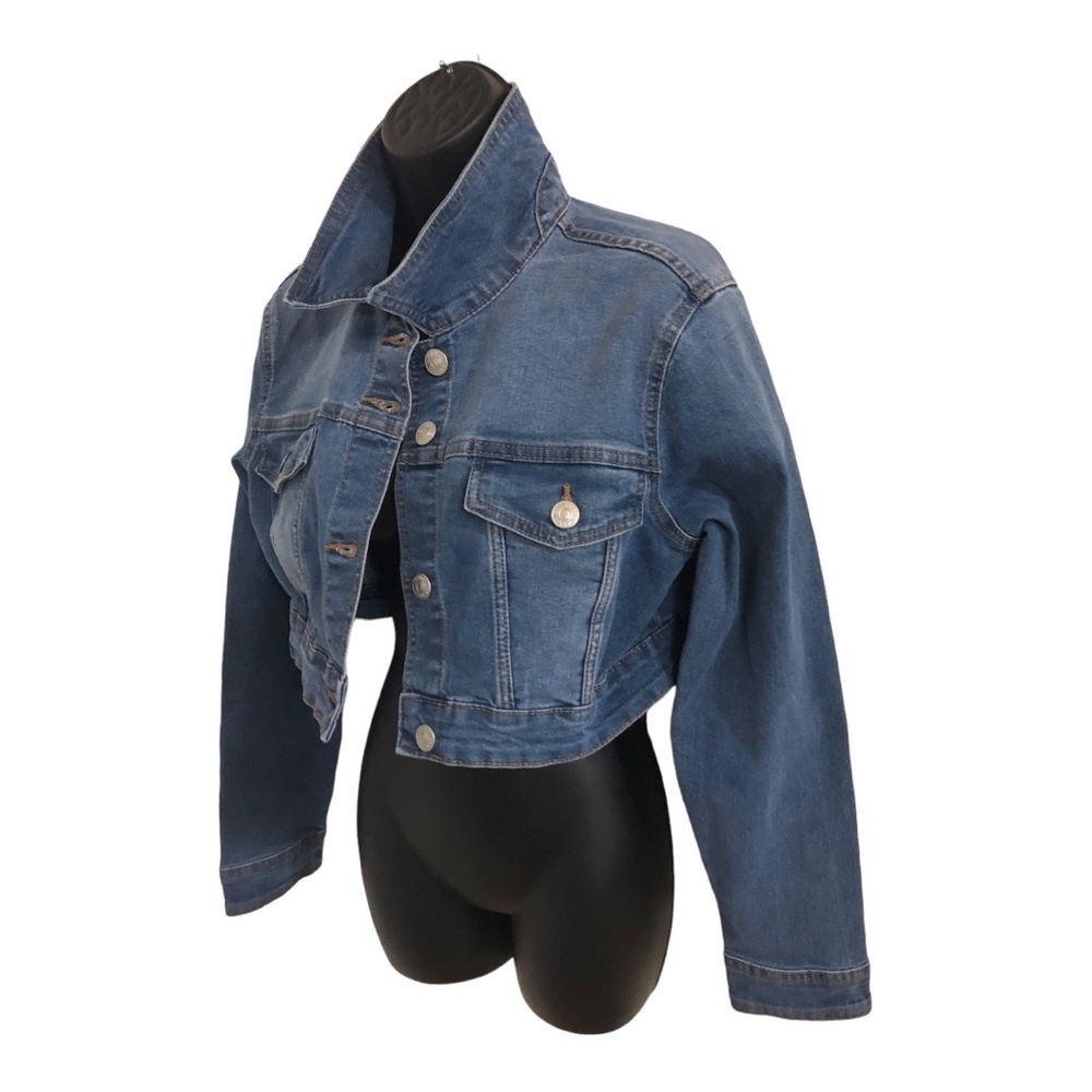 Super cute cropped denim jeans jacket size small new